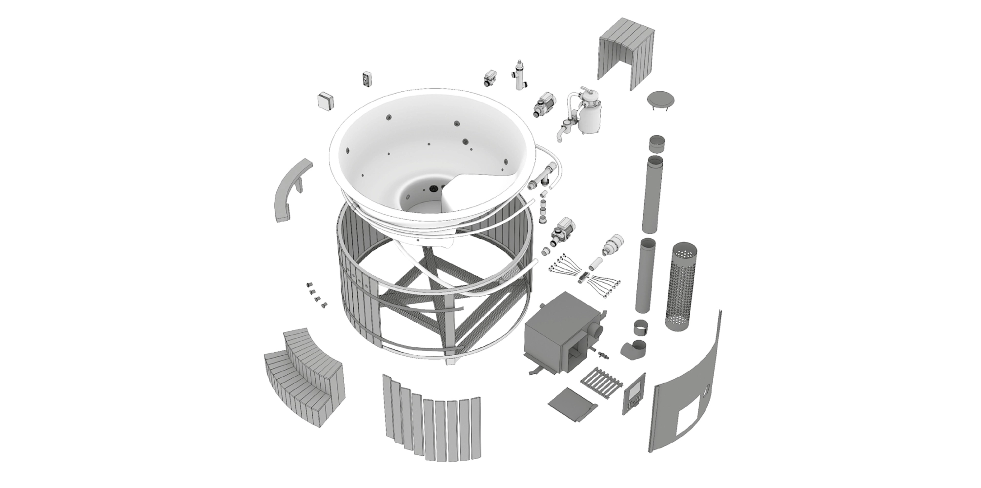 garden hot tub construction drawing