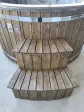 Wooden hot tub, steps for jacuzzi, garden spa, rosewood casing, 200 cm