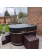 Wooden hot tub with jacuzzi, year-round hydromassage, garden bathtub, 180 cm - arrangement