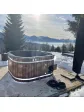 Wooden hot tub with jacuzzi, year-round hydromassage, garden bathtub arrangement - 180 cm