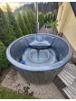 Wooden garden hot tub made of sanitary acrylic jacuzzi year-round spa with hydromassage - 200 cm