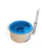 Garden hot tub, blue, upholstered in natural spruce wood - 200 cm