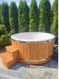 Garden tub, Russian, wooden tub, spa with hydromassage, chestnut, 200 cm, arrangement