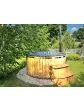 Garden hot tub with hydromassage, Russian hot tub, hot barrel arrangement