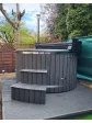 Hot tub with anthracite jacuzzi and wood stove - 200 cm