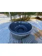 Domowe jacuzzi ogrodowe wanna drewniana z hydromasażem z piecem zewnętrznym 225 cm - aranżacja