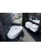 Large double corner bathtub with hydromassage for two LOVE STORY II arrangement 139x196 cm