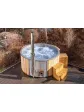 Jacuzzi ogrodowe drewniane antracytowe obicie drewno naturalne świerkowe - 225 cm