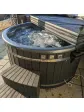 Jacuzzi ogrodowe drewniane opalane drewnem - 200 cm aranżacja