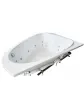 Asymmetric corner bathtub for two with hydromassage on legs LOVE STORY II 139x196 cm