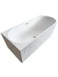 Small, free-standing, wall-mounted acrylic corner bathtub on legs - 150 cm, model IMOLA