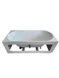 Corner, wall-mounted, grooved bathroom bathtub, 1700 mm - IMOLA model