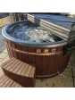 Jacuzzi ogrodowe balia ogrodowa drewniana piec wewnętrzny deska kompozytowa brąz 225 cm - aranżacja