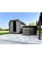 Wood-fired garden jacuzzi bathtub outdoor wood stove smoke gray 225 cm - arrangement