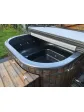 Hot barrel wooden bath tub with leather cover - 180 cm