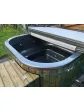 Year-round wooden jacuzzi with a leather cover and a wood stove - 180 cm