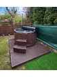 Wooden jacuzzi all year round, brown composite casing - 200 cm