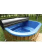 Jacuzzi ogrodowe balia drewniana 180 cm aranżacja w ogrodzie - Essente