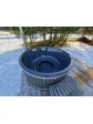 Jacuzzi ogrodowe balia drewniana deska kompozytowa antracyt piec zewnętrzny - 200 cm