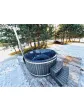 Garden jacuzzi, wooden hot tub, wood hot tub stove, anthracite, composite board - 225 cm