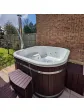 Jacuzzi ogrodowe całoroczne balia kwadratowa z piecem wewnętrznym - 180 cm