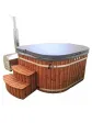 Year-round garden jacuzzi outdoor stove for wood, chestnut casing - 180 cm