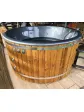 Jacuzzi ogrodowe całoroczne z hydromasażem balia spa opalane drewnem - 225 cm aranżacja