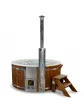 Wooden garden jacuzzi with hydromassage, wood-fired, chestnut, 200x200 cm