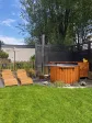 Garden jacuzzi, heated bathtub, hydromassage, Russian banya, 200 cm