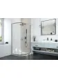 Corner sliding bathroom shower cabin without a shower tray, transparent glass, 90x90 cm - Friss model