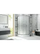 Semicircular shower cabin with a shower tray, milky glass, 80x80 cm, model Friss - arrangement