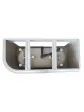 Small corner, grooved, wall-mounted bathtub, view from below - 150 cm, model IMOLA