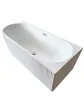 Small free-standing corner acrylic bathtub on legs - 150 cm, model IMOLA