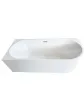 Modern free-standing corner left bathtub on legs - 150 cm, model IMOLA