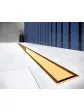 Odpływ liniowy prysznicowy podłogowy złoty wersja slim do łazienki aranżacja - 70 cm