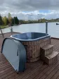 Ruska balia ogrodowa kwadratowa domowe jacuzzi spa z piecem wewnętrznym opalane drewnem - 180 cm