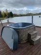 Russian square garden hot tub year-round garden spa with internal oven, wood-fired - 180 cm