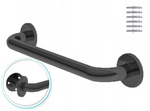 Black bathroom railing - support for seniors