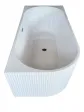 150 cm right corner asymmetrical acrylic grooved bathtub on legs - IMOLA model