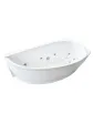 Acrylic corner asymmetric bathtub with hydro massage, built-in bathtub with jacuzzi 150x75 cm - Avocado model