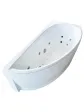 Asymmetric bathtub with hydromassage, built-in spa, right left, acrylic, 1500x750 mm - Avocado model