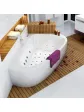 Large two-person bathtub with hydromassage, asymmetrical right left, LOVE STORY II model, arrangement 139x196 cm