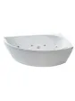 Corner bathroom bathtub with hydromassage with casing 150x75 cm - Avocado model