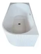 Left free-standing bathtub, 150 cm, asymmetrical corner, acrylic, grooved, on legs - IMOLA model