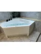 Symmetrical wall-mounted corner bathtub on legs 140x140 cm - Barbosa Essente model