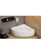 Symmetrical built-in acrylic corner bathtub - 150 cm, model LAURA, arrangement