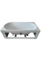 Corner, wall-mounted, grooved bathroom bathtub - 1500 mm, model IMOLA