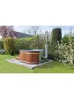 Garden bathtub with hydromassage, Russian tub, garden jacuzzi with wood stove, 180 cm - arrangement