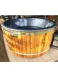 Garden bathtub with fireplace, wooden tub, jacuzzi spa, hydromassage - 200 cm