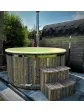 Garden bathtub with fireplace relaxation in the garden hot barrel 200 cm - Essente